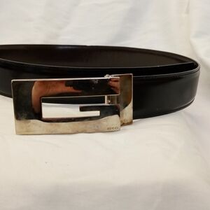 Gucci Black Belt with Silver Buckle